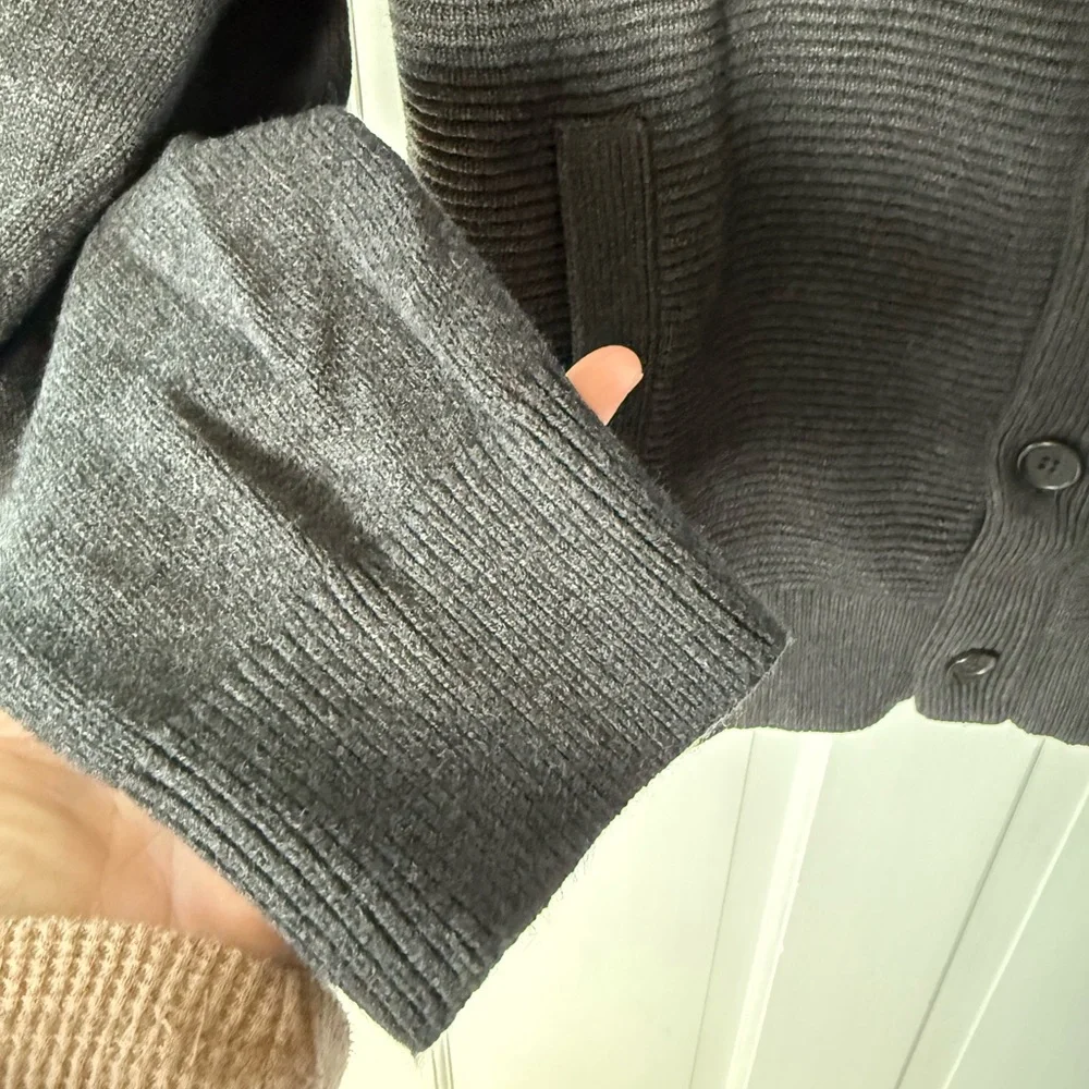 Banana Republic Men's Charcoal Gray Shawl-Collar Cardigan Sweater - Medium